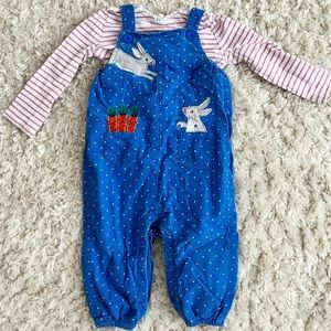 Baby Boden Bunny Dungas with Shirt